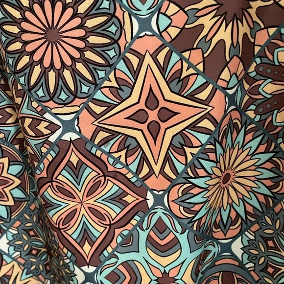 Richly colored geometric plus sized pull over blouse - Picture 4 of 4